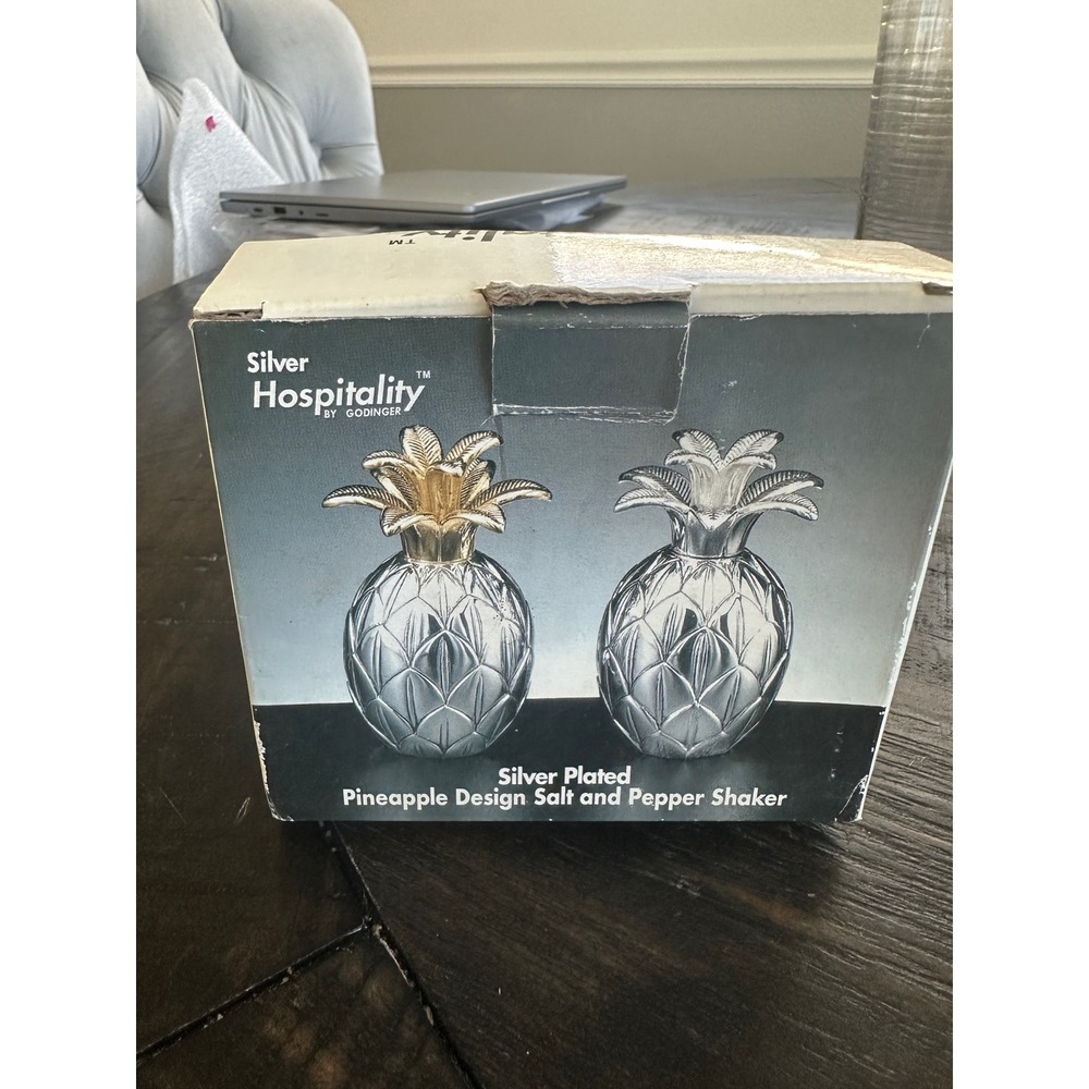 Godinger Silver Hospitality Pineapple Salt and Pepper Shaker Set Silver Plated